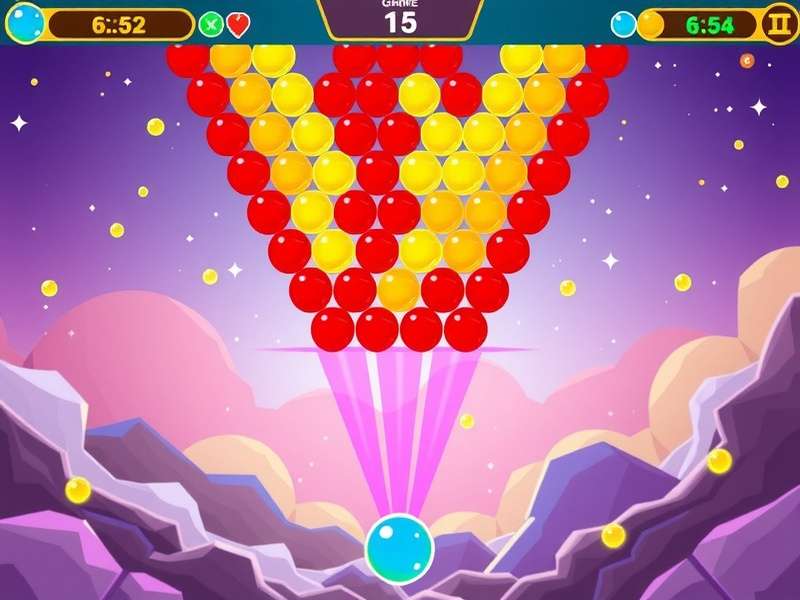 बबल शूटर गेम इंटरफेस स्क्रीनशॉट