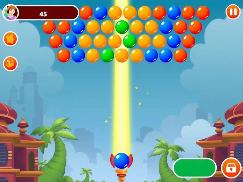 बबल शूटर गेम इंटरफेस स्क्रीनशॉट