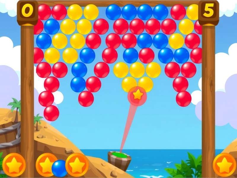 Poki Bubble Shooter Game Screenshot - बबल शूटर गेम का इंटरफेस