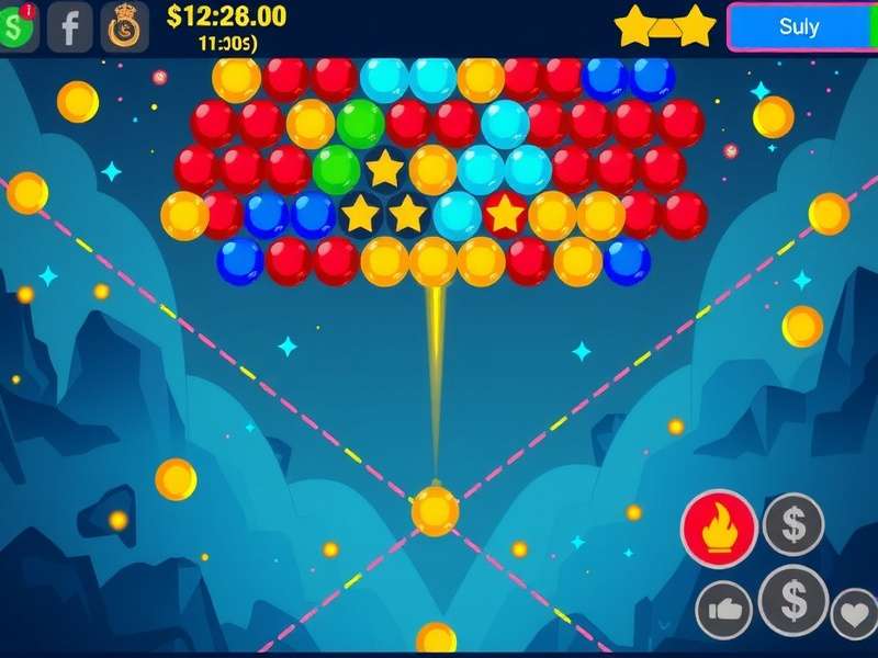 बबल शूटर गेम से पैसे निकालने का इंटरफ़ेस दिखाता स्क्रीनशॉट