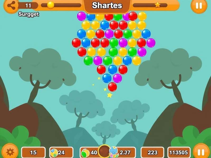 बबल शूटर गेम इंटरफ़ेस