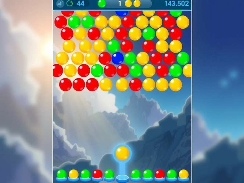 बबल शूटर गेम इंटरफ़ेस