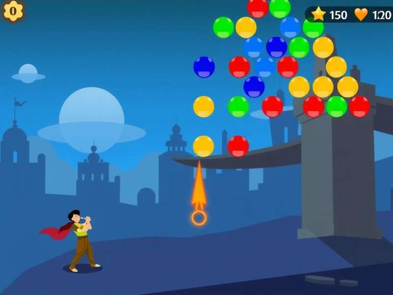 बबल शूटर गेम का स्क्रीनशॉट - रंगीन बबल्स