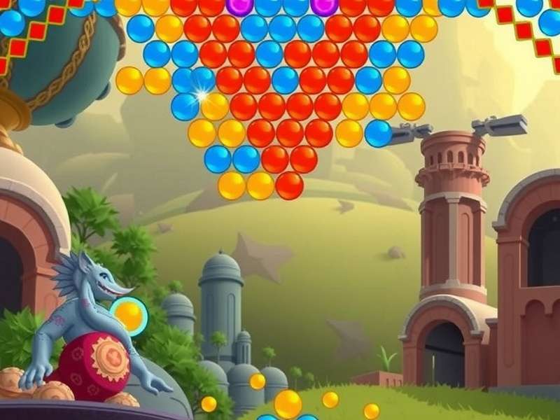 बबल शूटर गेम का इंटरफ़ेस बिना डाउनलोड के