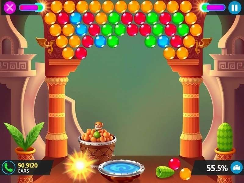 Bubble Shooter गेम मोबाइल स्क्रीन पर