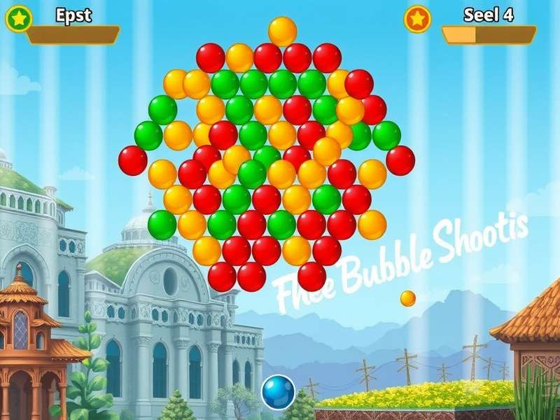 बबल शूटर गेम फुल स्क्रीन मोड में खेलते हुए