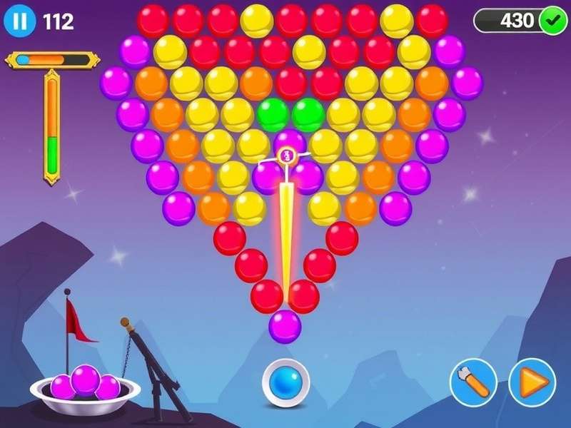 बबल शूटर गेम का स्क्रीनशॉट - रंगीन बबल्स