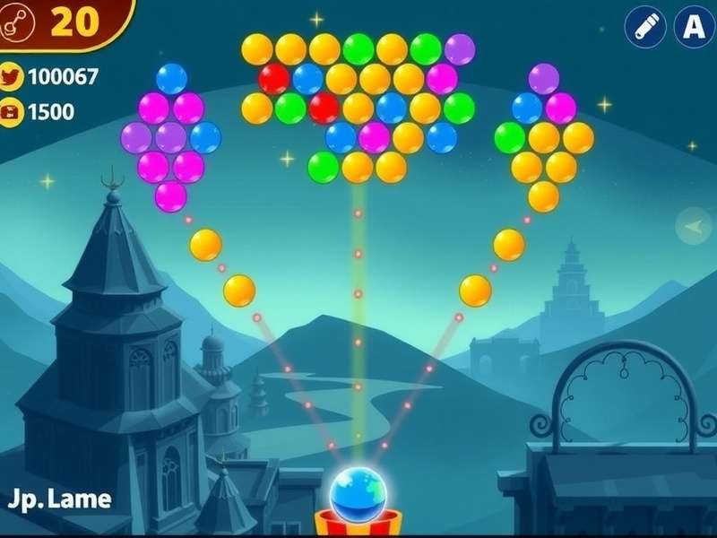 बबल शूटर एचडी गेम स्क्रीनशॉट - रंगीन बबल्स और गेमप्ले