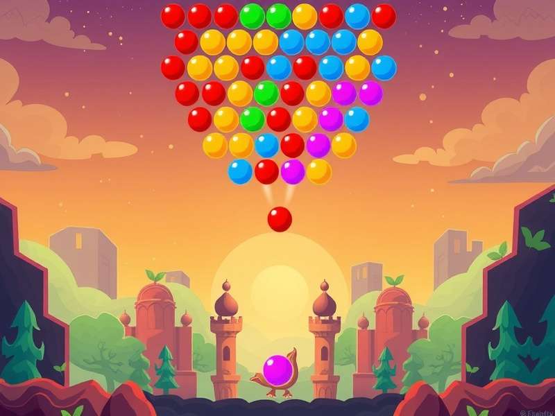 iPhone पर बबल शूटर गेम का स्क्रीनशॉट