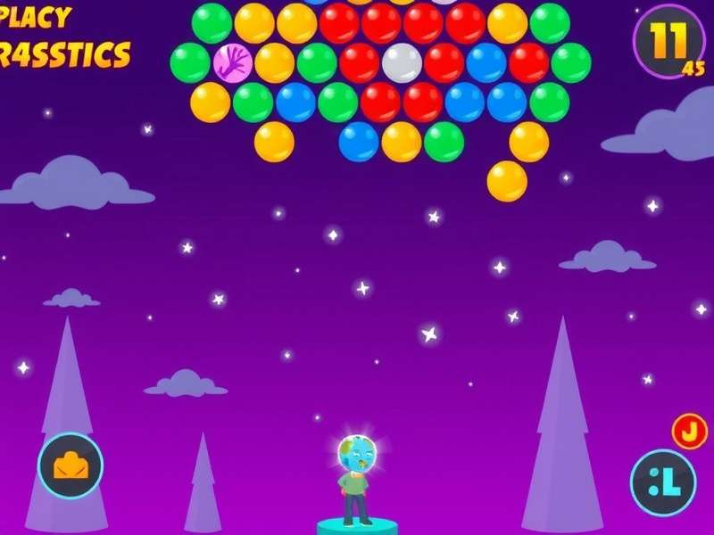 Bubble Shooter Spela Gratis gameplay screenshot showing colorful bubbles and high score