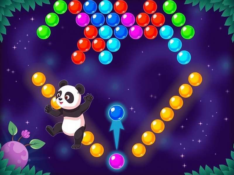 Panda Bubble Shooter Poki gameplay screenshot showing colorful bubbles and a cute panda character