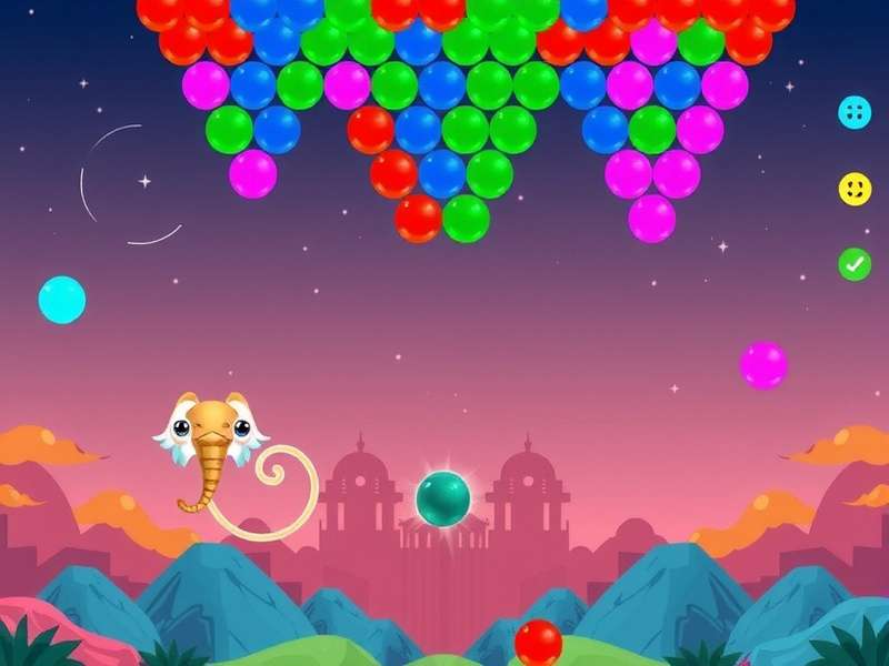 AARP Bubble Shooter gameplay screenshot showing colorful bubbles and a calm interface