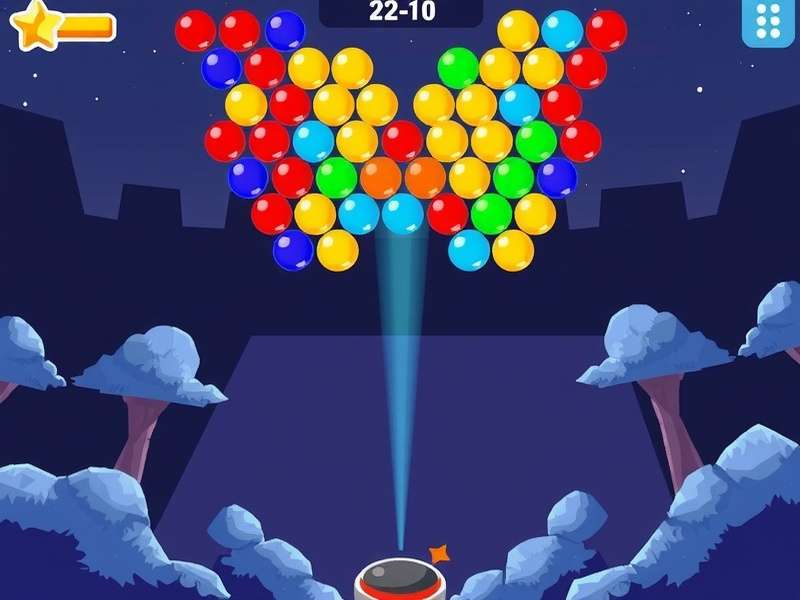 Arkadium Bubble Shooter gameplay screenshot showing colorful bubbles