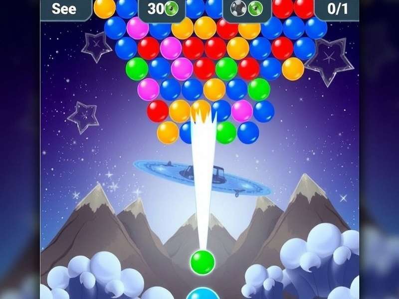 Bubble Shooter game in full screen mode with colorful bubbles