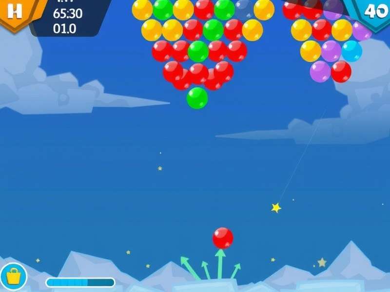 Bubble Shooter HD Gameplay screenshot showing colorful bubbles and power-ups