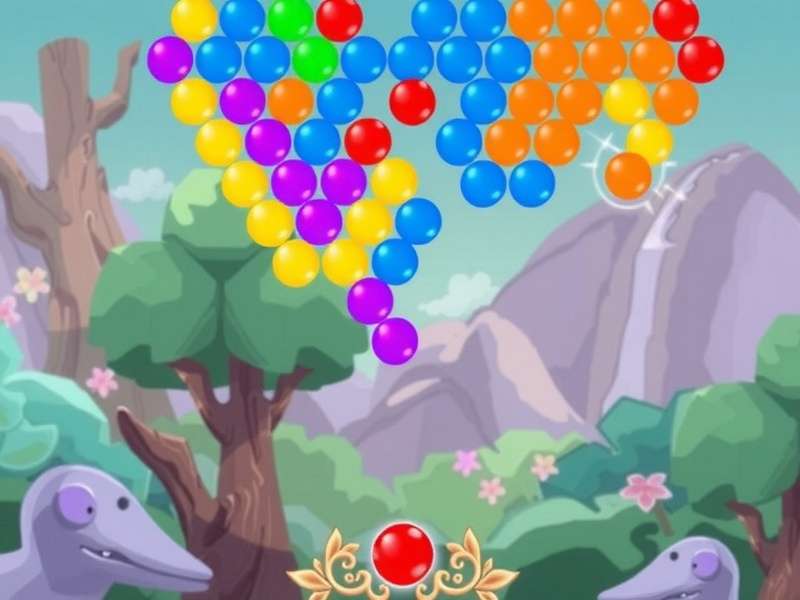 Advanced Bubble Shooter Classic gameplay showing strategic bubble clusters and ricochet shots