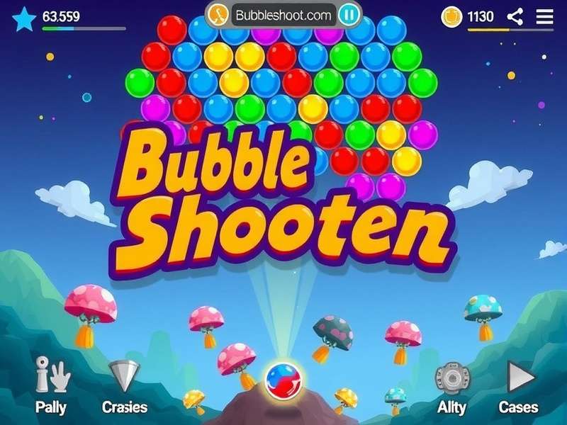 Competitive Bubble Shooter gameplay screen with colorful bubbles