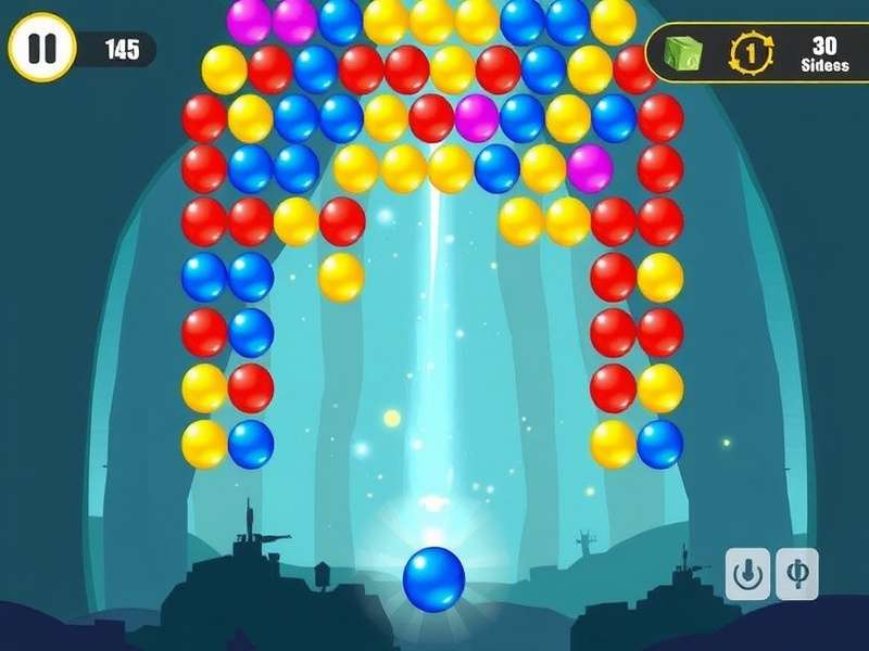 Bubble Shooter Gameplay Screenshot showing colorful bubbles