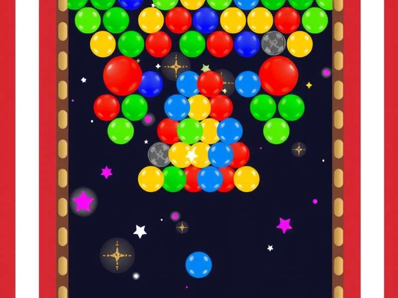 Bubble Shooter Gameplay Screenshot showing colorful bubbles and high score