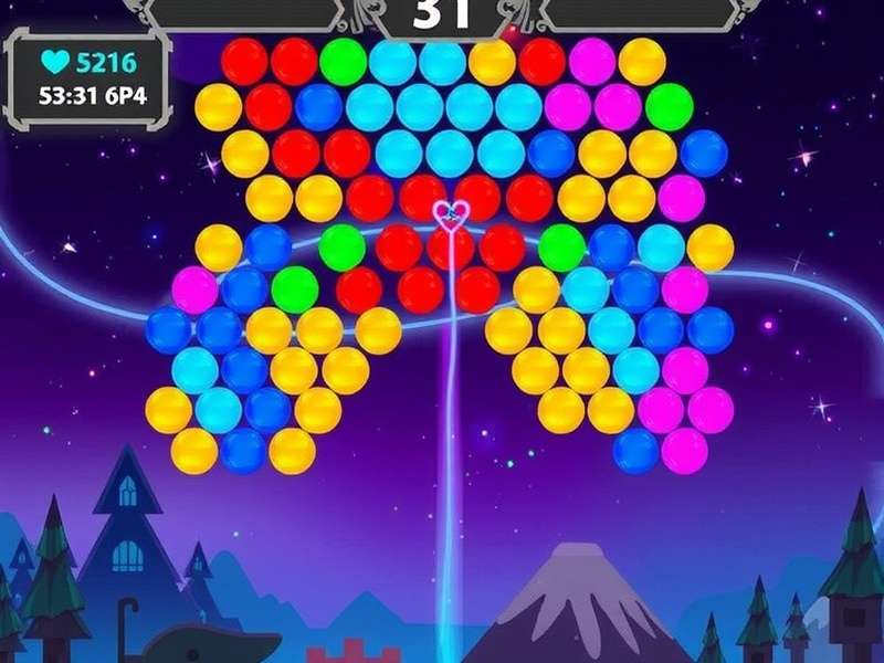 Bubble Shooter gameplay screenshot showing colorful bubbles