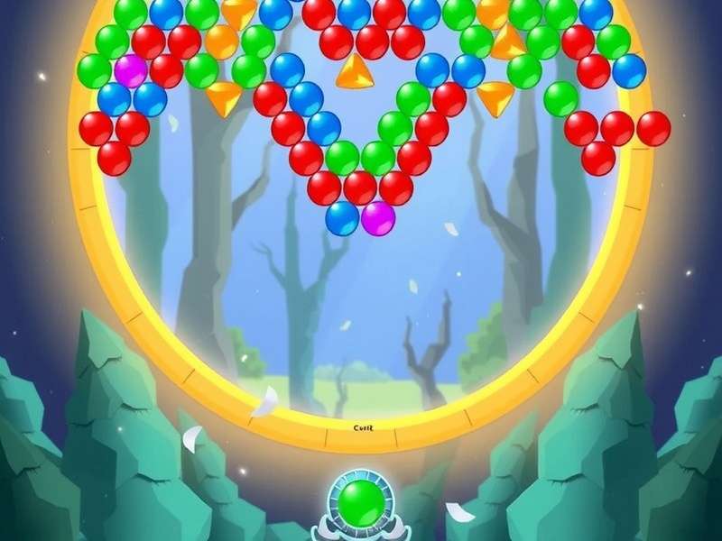 Bubble Shooter game interface with colorful bubbles