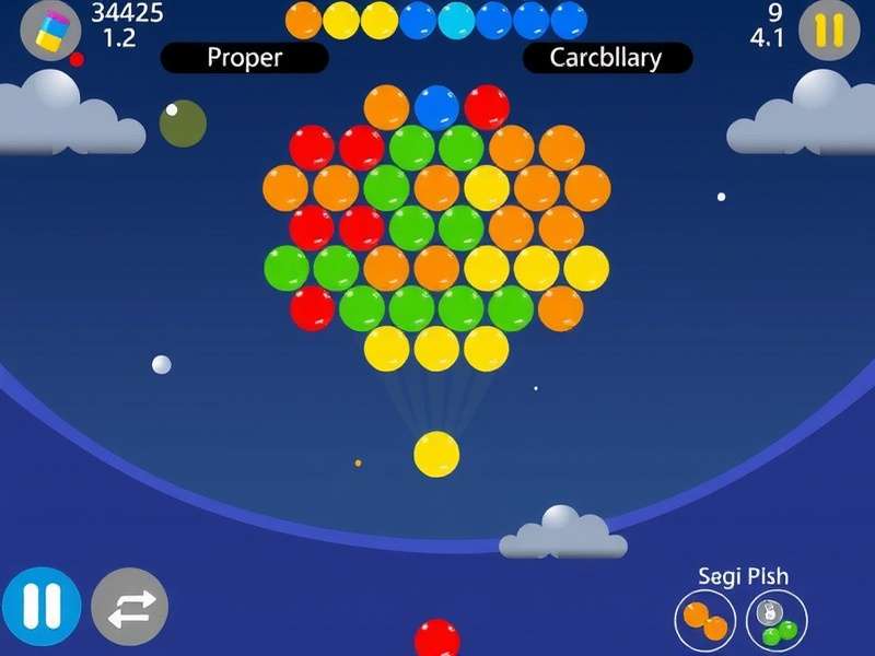 Bubble Shooter game screenshot showing colorful bubbles