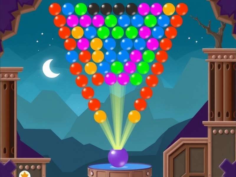 Arkadium Bubble Shooter gameplay screenshot showing colorful bubbles