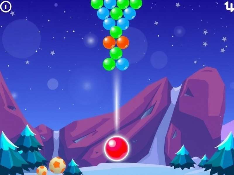 Colorful Bubble Shooter Game Screen on a Mobile Device