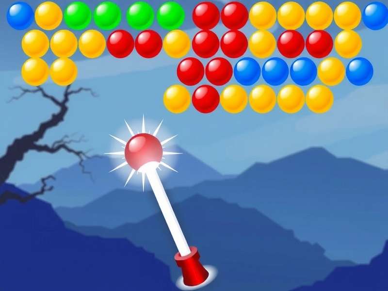 Bubble Shooter gameplay screen showing advanced strategy and colorful bubbles