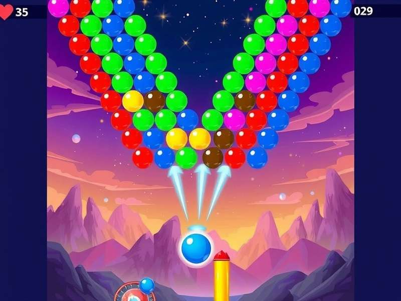 Colorful bubbles in a Bubble Shooter Xl game interface