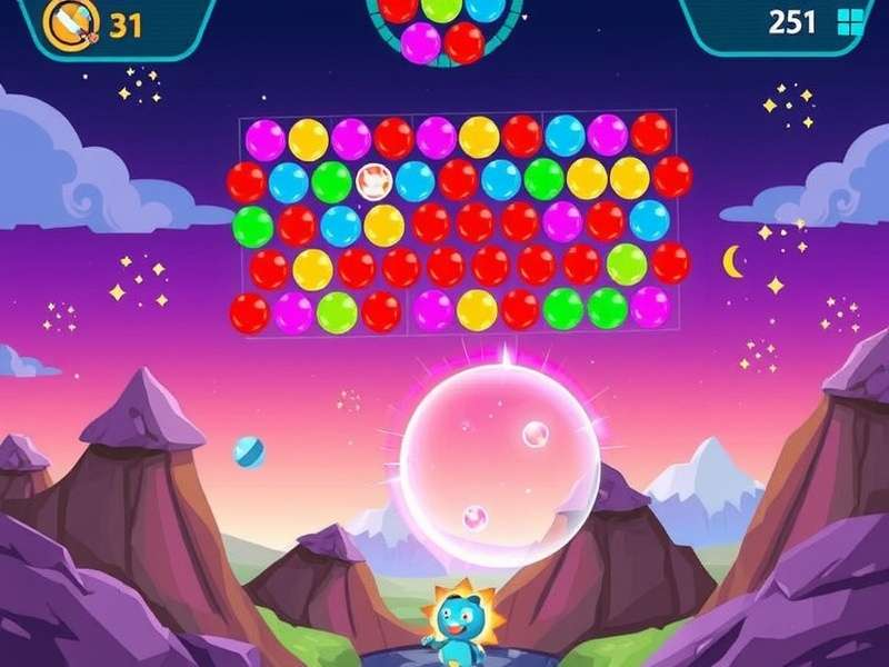 Bubble Shooter HD Classic gameplay screenshot showing colorful bubbles