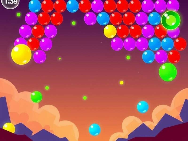 Bubbles Game gameplay screenshot showing colorful bubbles and high score