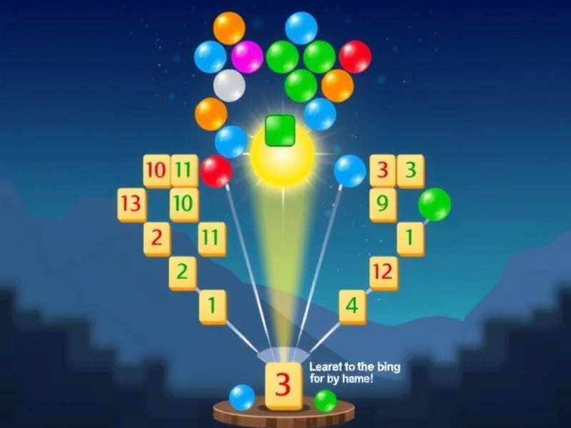 Screenshot of Bubble Shooter Mahjong gameplay showing colorful bubbles and Mahjong tiles