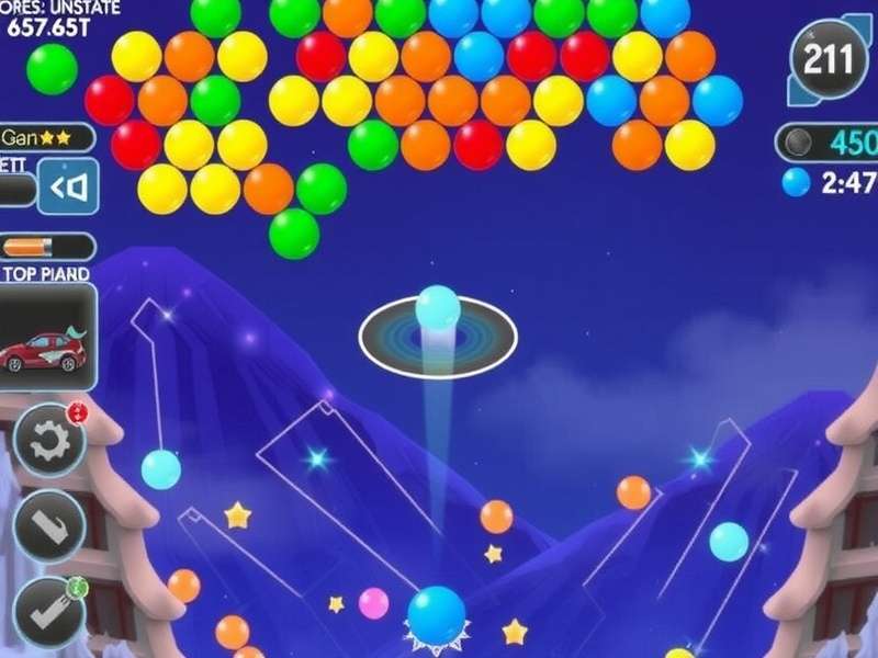 Bubble Shooter game screen showing complex level 1560 pattern