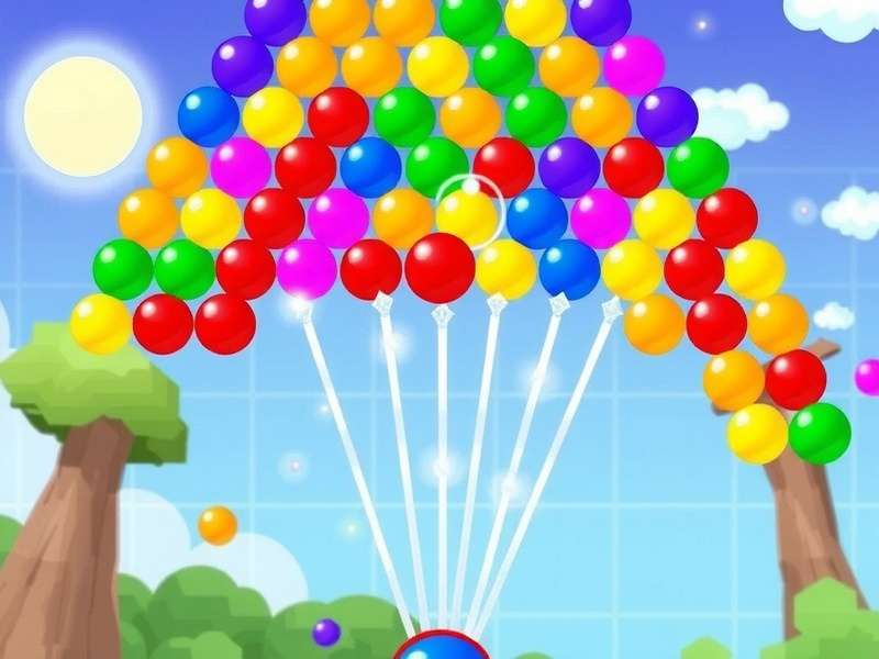 Colorful Bubble Shooter Gameplay on a Laptop and Mobile Screen