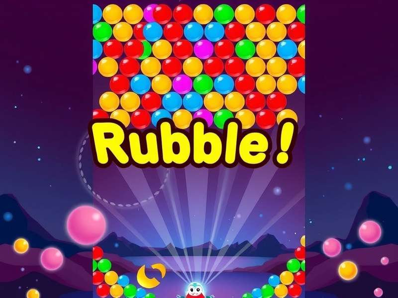 Competitive Bubble Shooter gameplay screenshot showing colorful bubbles