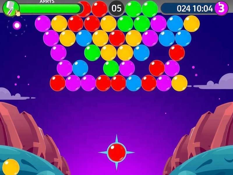 Strategic gameplay screenshot of Bubble Shooter Online Free Game showing advanced bubble grouping and bank shots