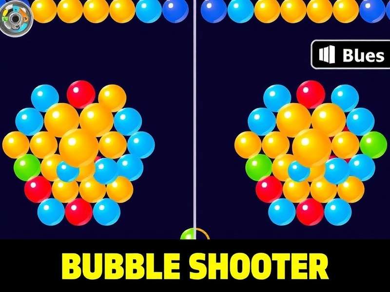 Bubble Shooter Online Version Gameplay Screenshot showing advanced chain reactions