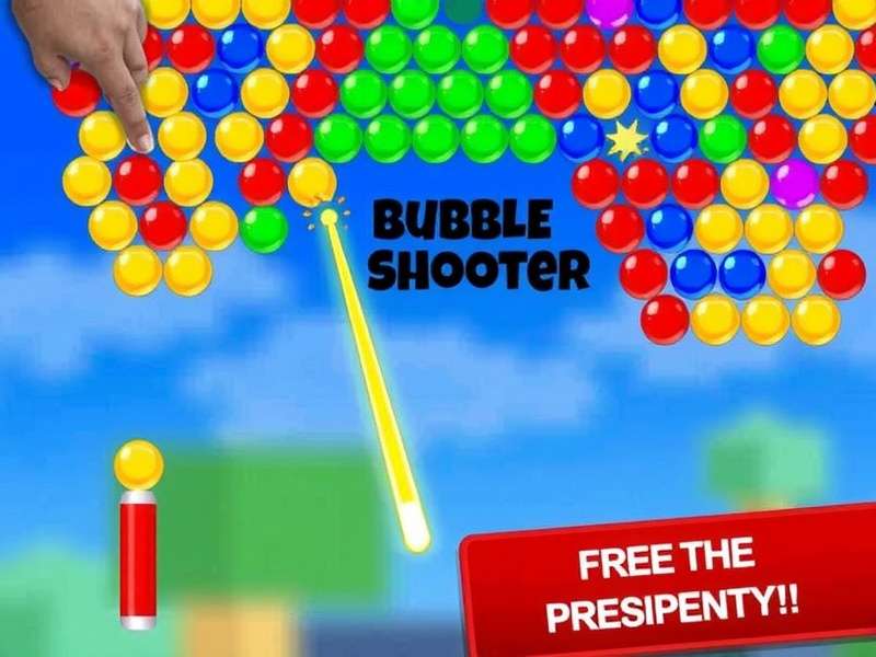 Bubble Shooter PC Gameplay Screenshot showing colorful bubbles and high score
