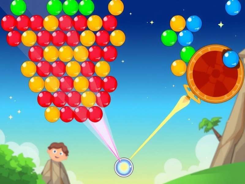 Bubble Shooter Gameplay Screenshot showing colorful bubbles