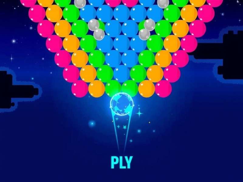 Bubble Shooter gameplay screenshot showing colorful bubbles
