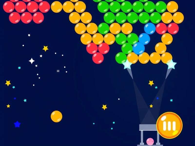 Person playing a colorful bubble shooter game on a tablet in a calm setting