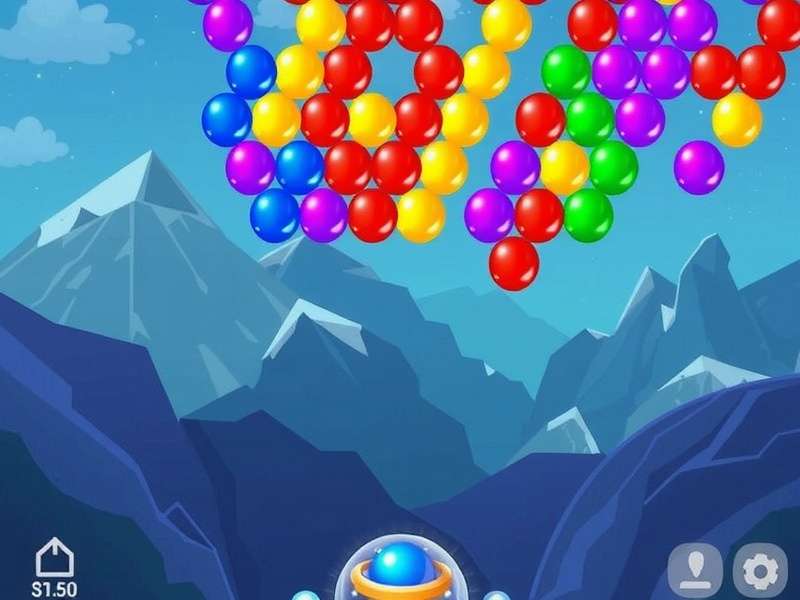 Gratis Bubble Shooter Spelen gameplay screenshot showing colorful bubbles