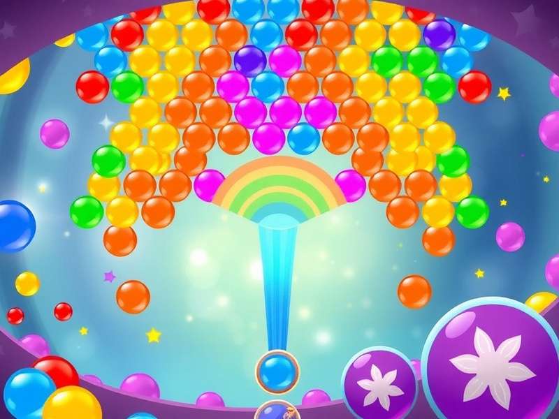 Bubble Shooter gameplay screenshot showing colorful bubbles