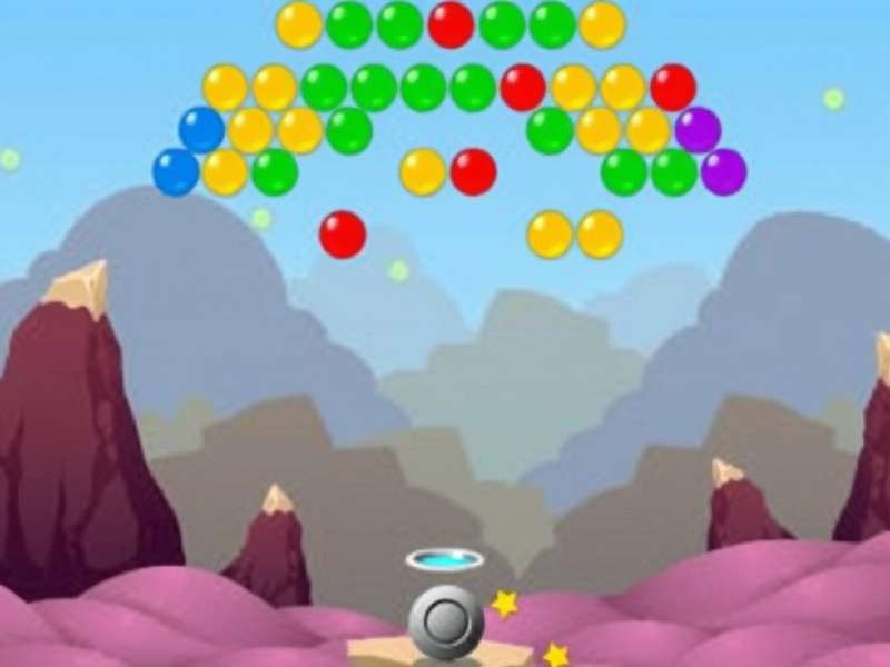 Screenshot of the Free Bubble Shooter Game showing colourful bubbles and strategic aiming