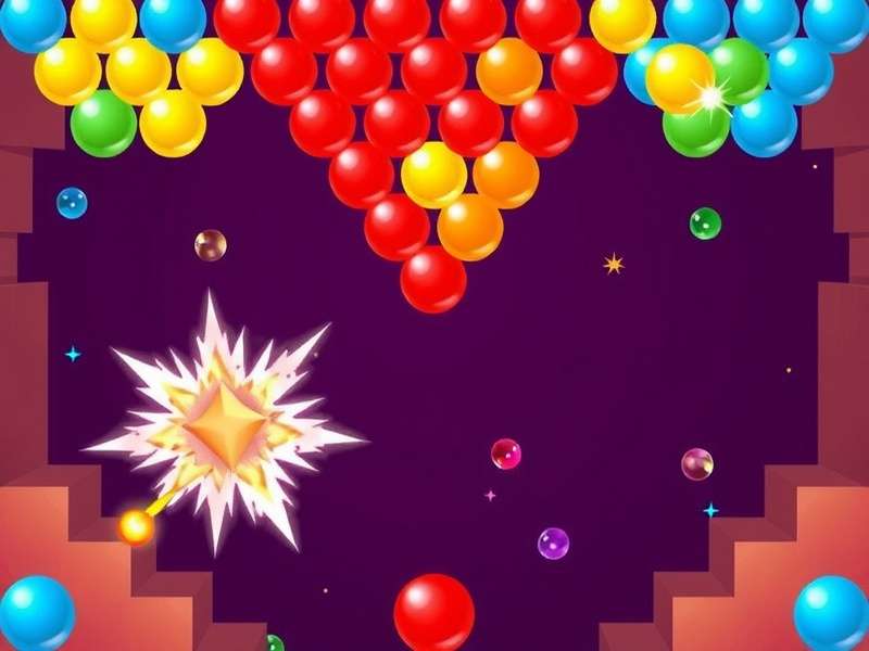 Bubble Shooter Gameplay Screen with Colorful Bubbles