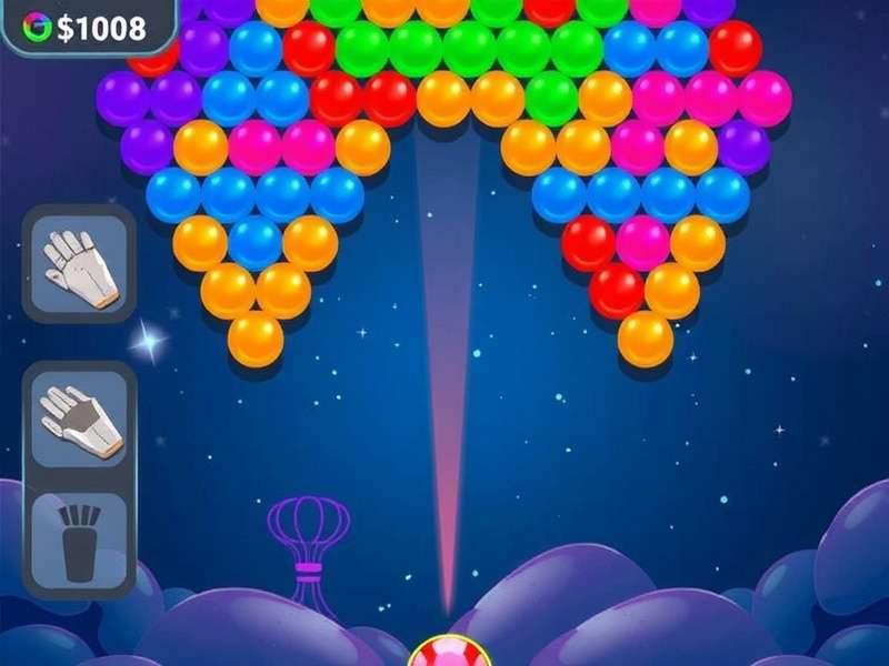 Bubble Shooter Msn gameplay with colorful bubbles and score display