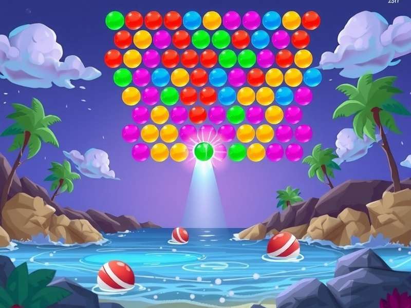 Bubble Shooter Relaxing Level 2367 gameplay illustration with colorful bubbles arranged in a serene pattern