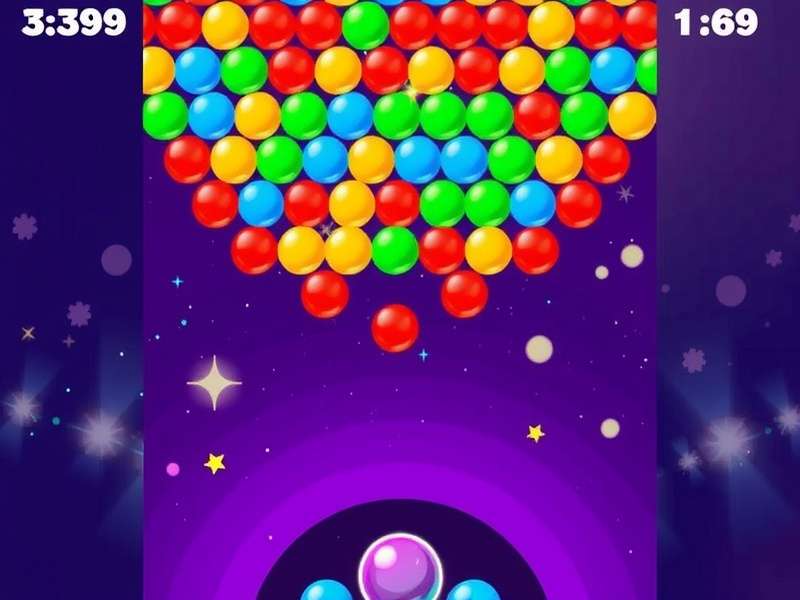 Original Bubble Shooter gameplay banner showing colourful bubbles on a vibrant background