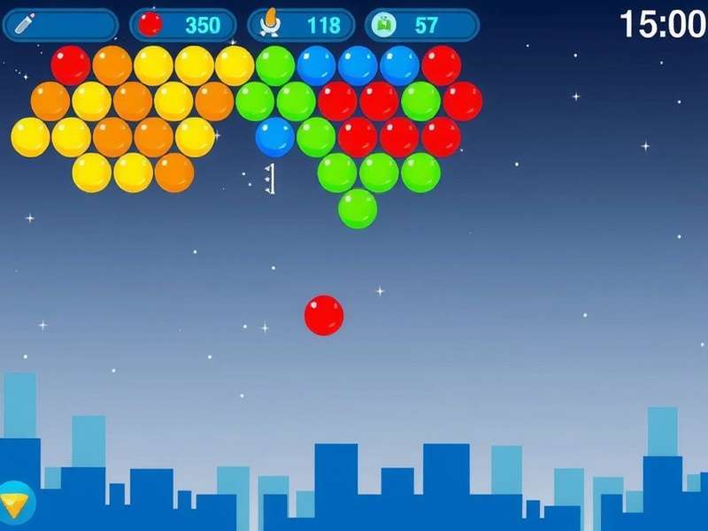 Bubble Shooter Frvr gameplay on mobile screen with colorful bubbles